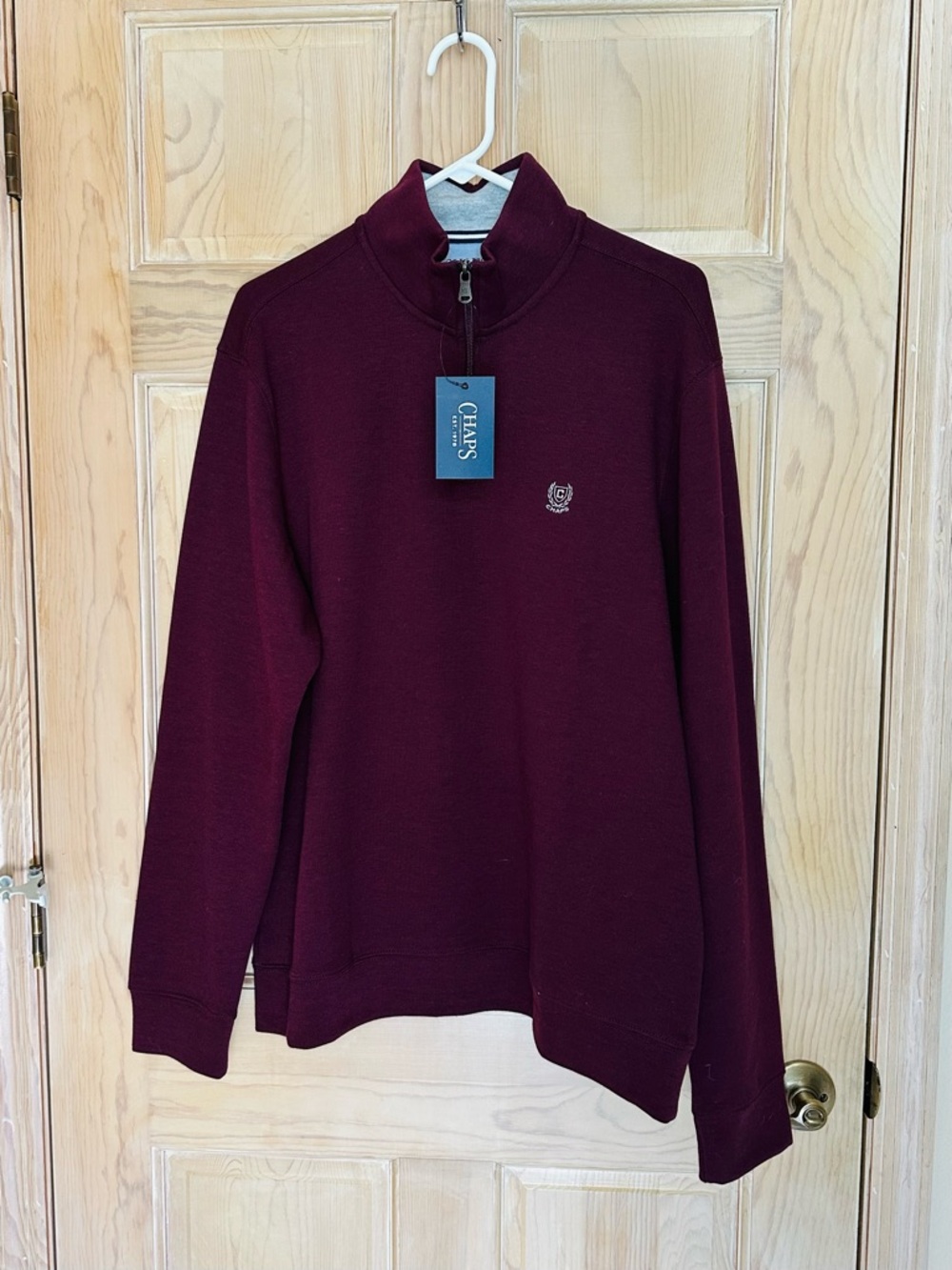 NWT! Chaps Burgundy Quarter-Zip Pullover